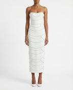 Abito midi a fascia con perle