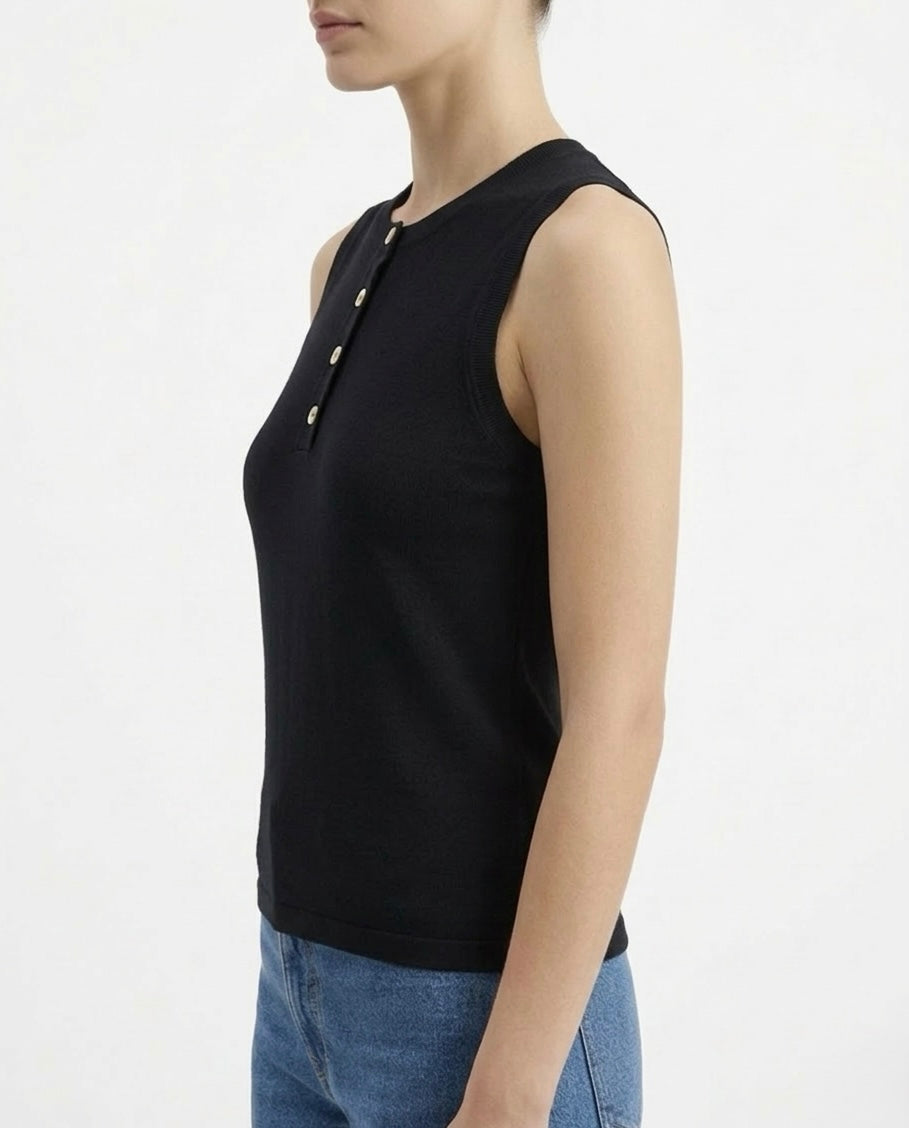 Top in cotone e lino