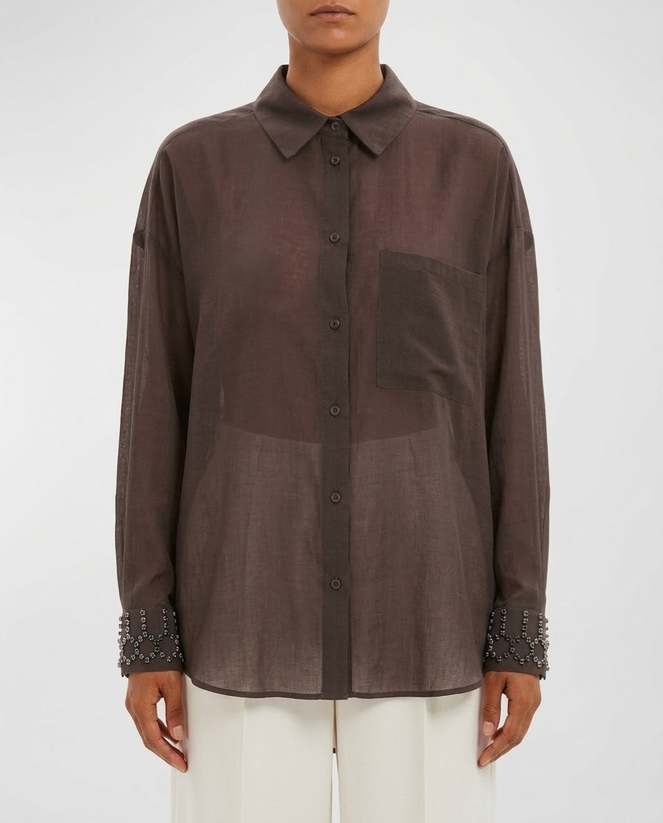Camicia fluida con polsini gioiello H2O Italia