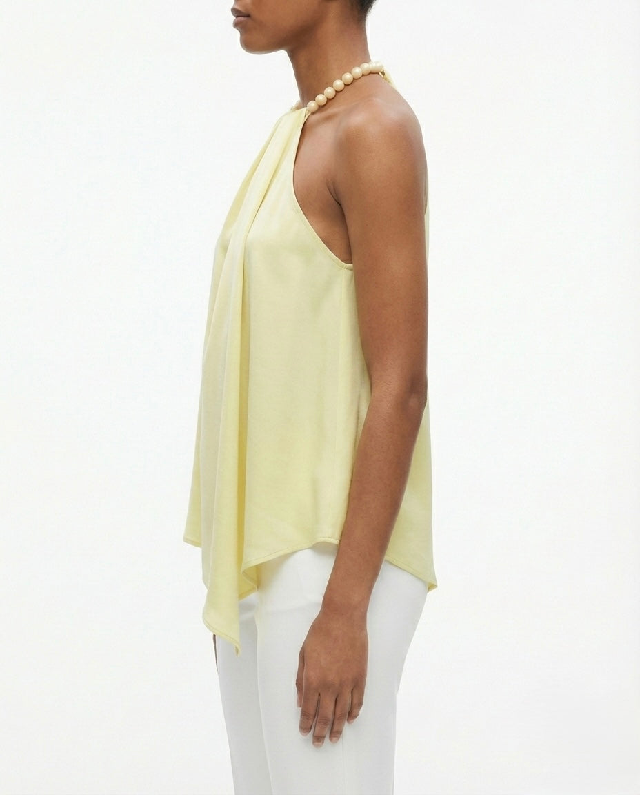 Top halter drappeggiato