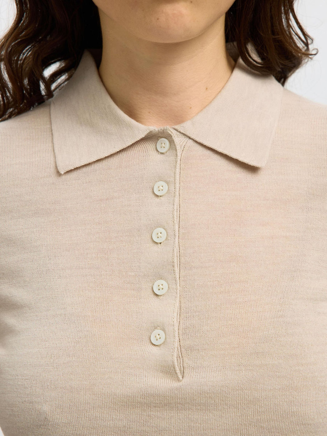 Maglia polo in lana merino