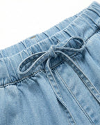 Pantaloni palazzo in denim chiaro