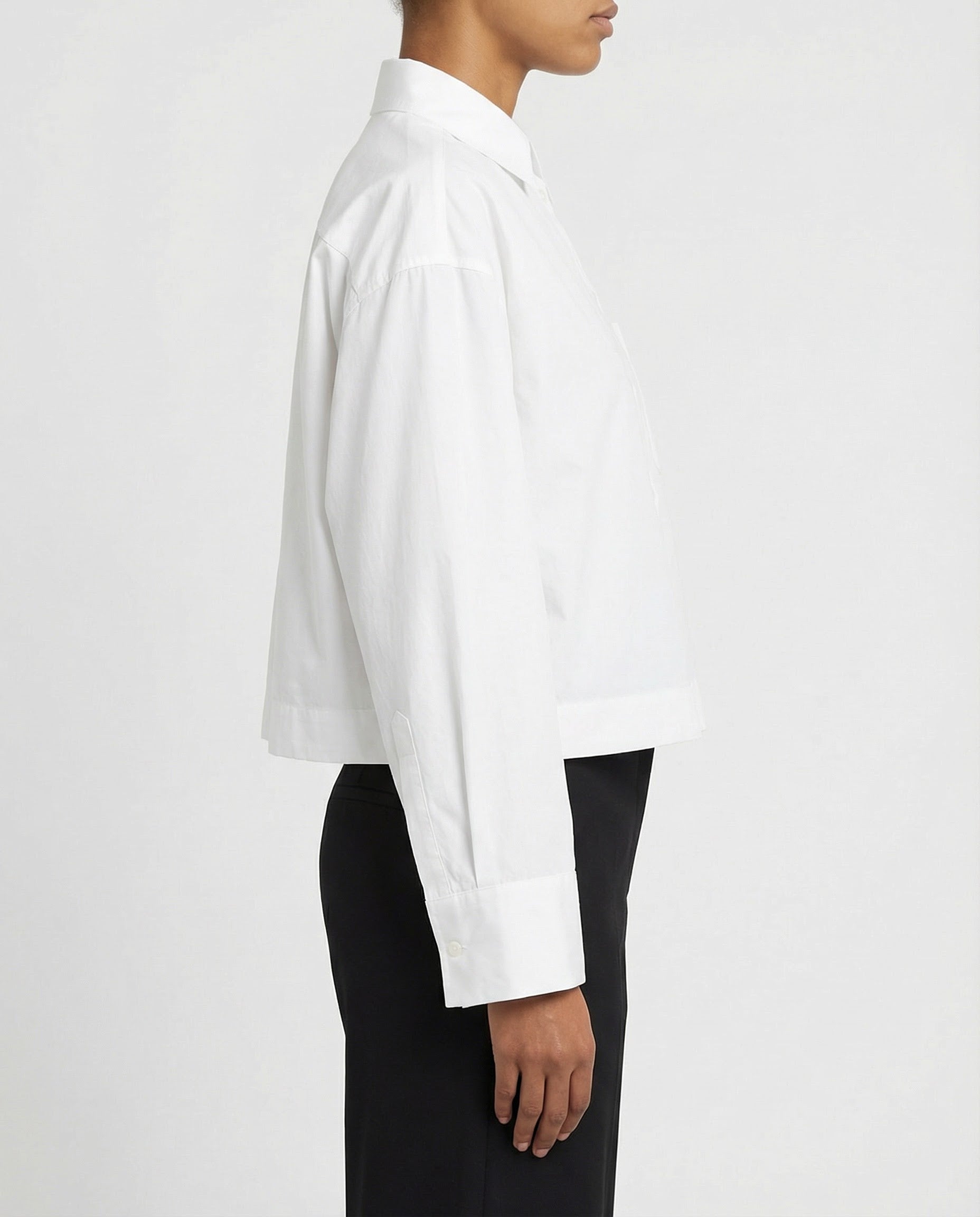 Camicia cropped in cotone