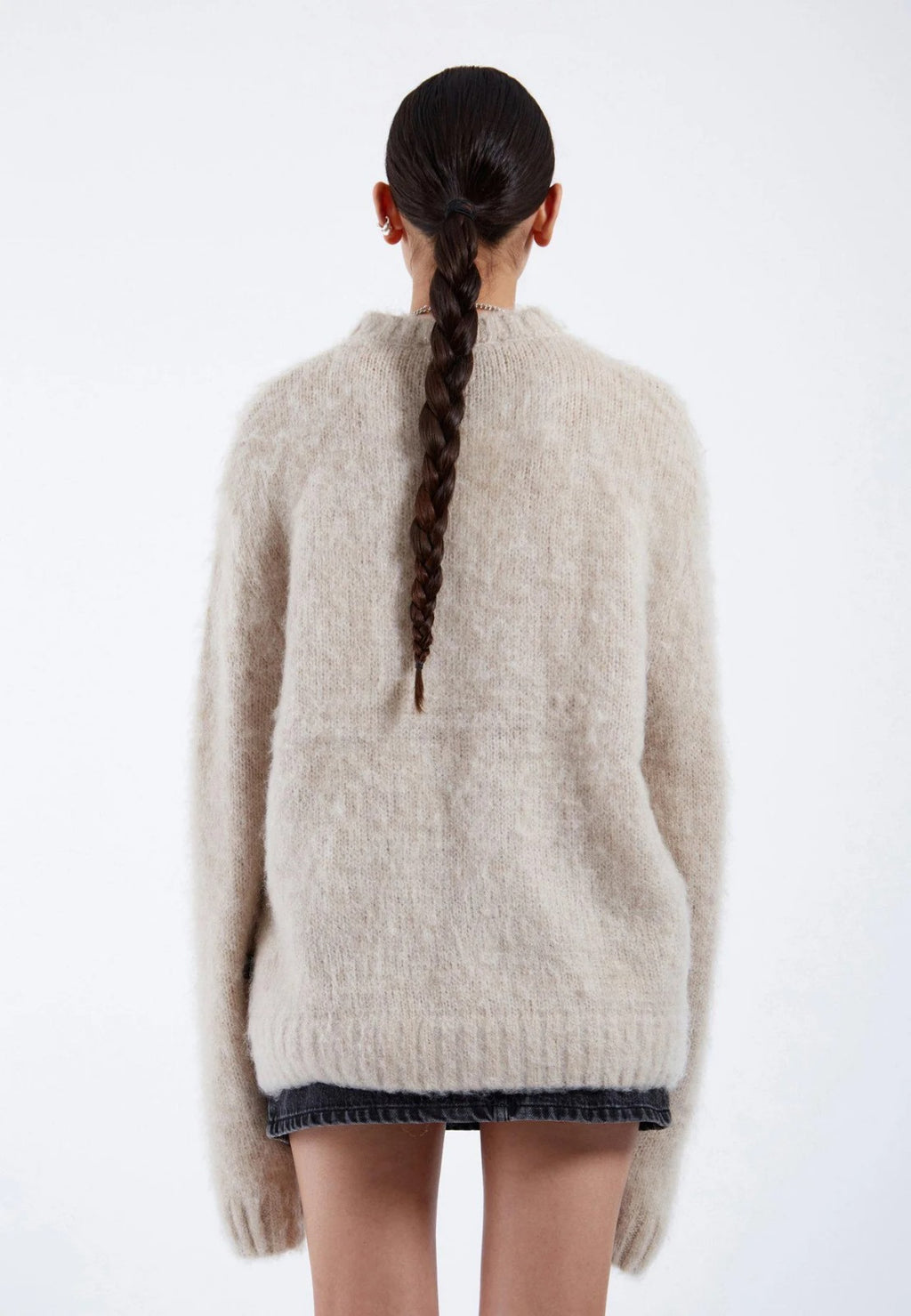 Maglione beige in mohair