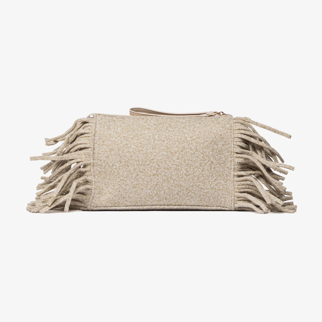 Jacqueline Clutch con frange e logo