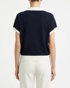 Polo in filo in cotone e lino