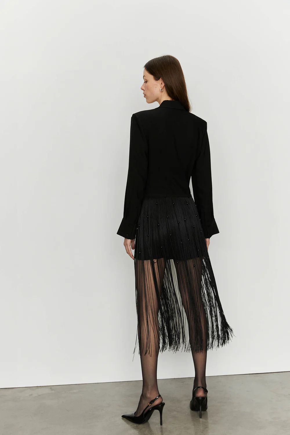 Abito con frange lunghe