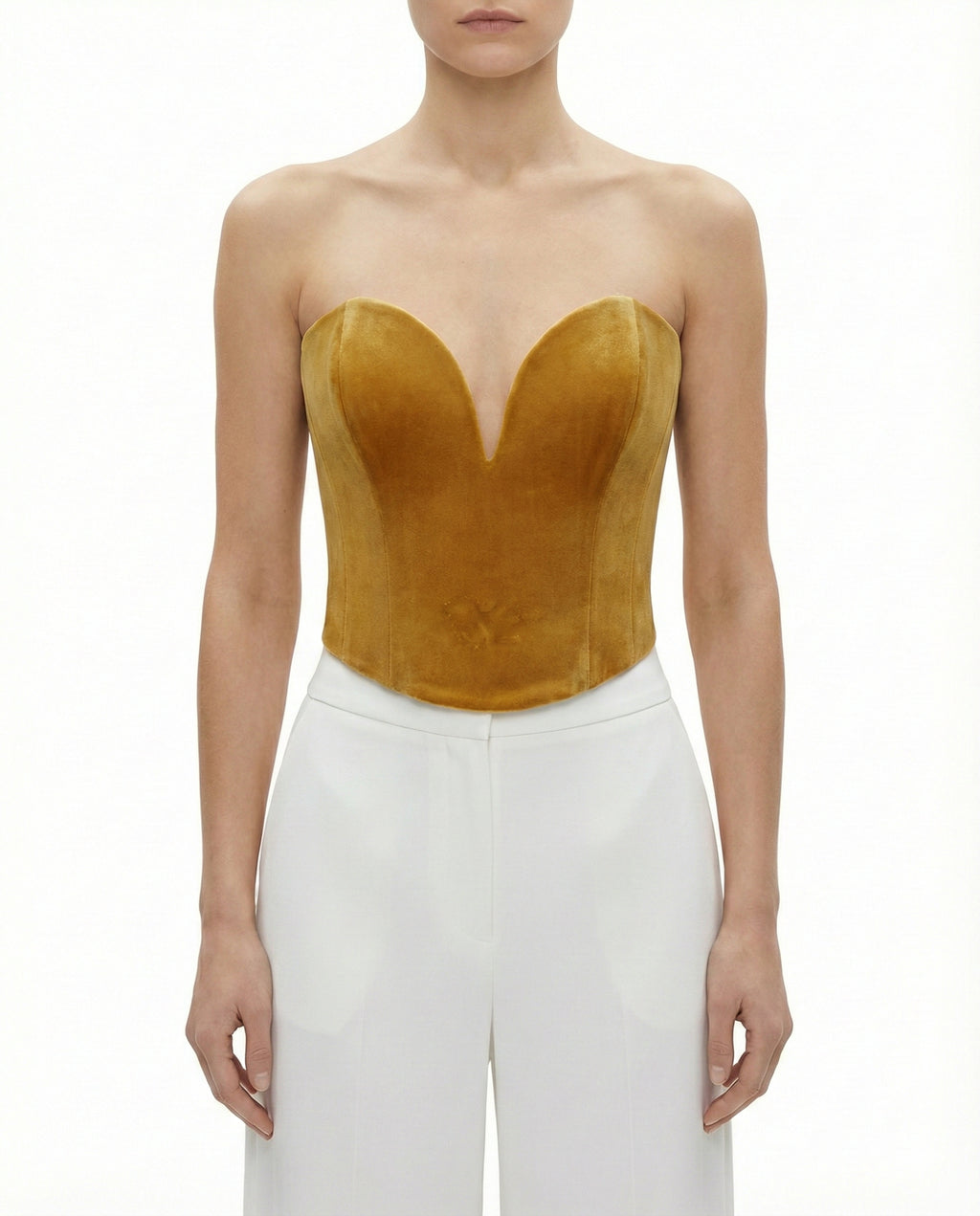 TOP BUSTIER IN VELLUTO CON STRASS