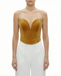 TOP BUSTIER IN VELLUTO CON STRASS