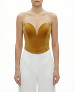 TOP BUSTIER IN VELLUTO CON STRASS