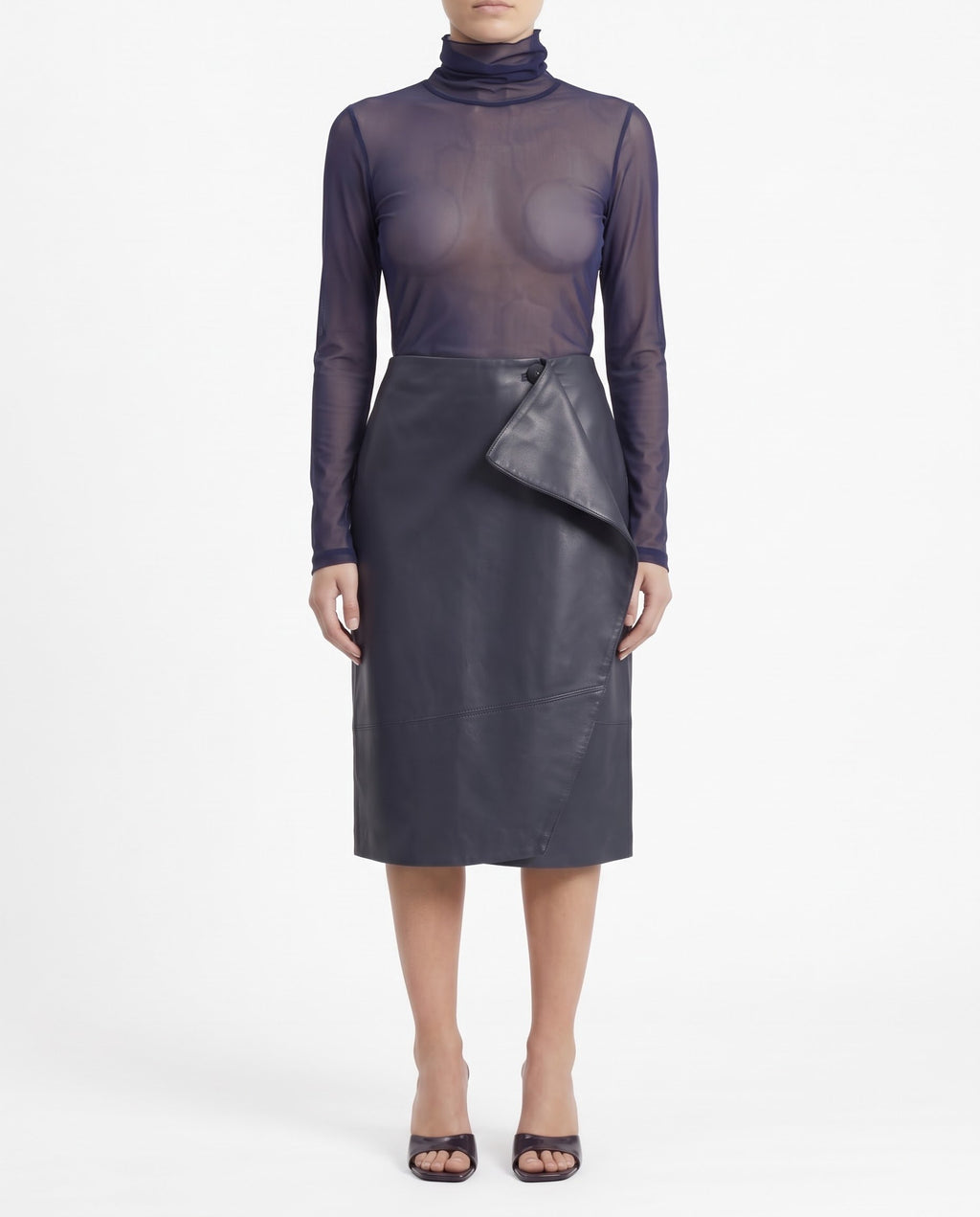 Maglia Dolcevita Isabelle Blanche in Tulle Blu notte