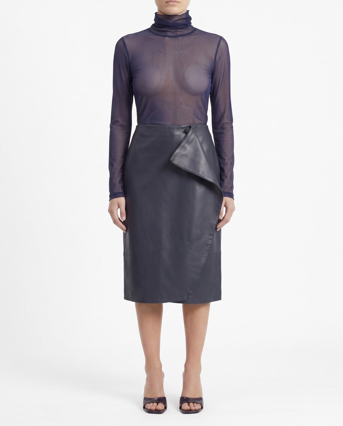 Maglia Dolcevita Isabelle Blanche in Tulle Blu notte