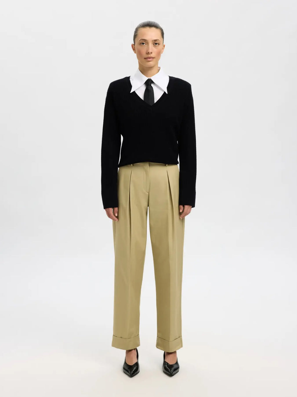 Pantalone a Vita Alta  Pinces