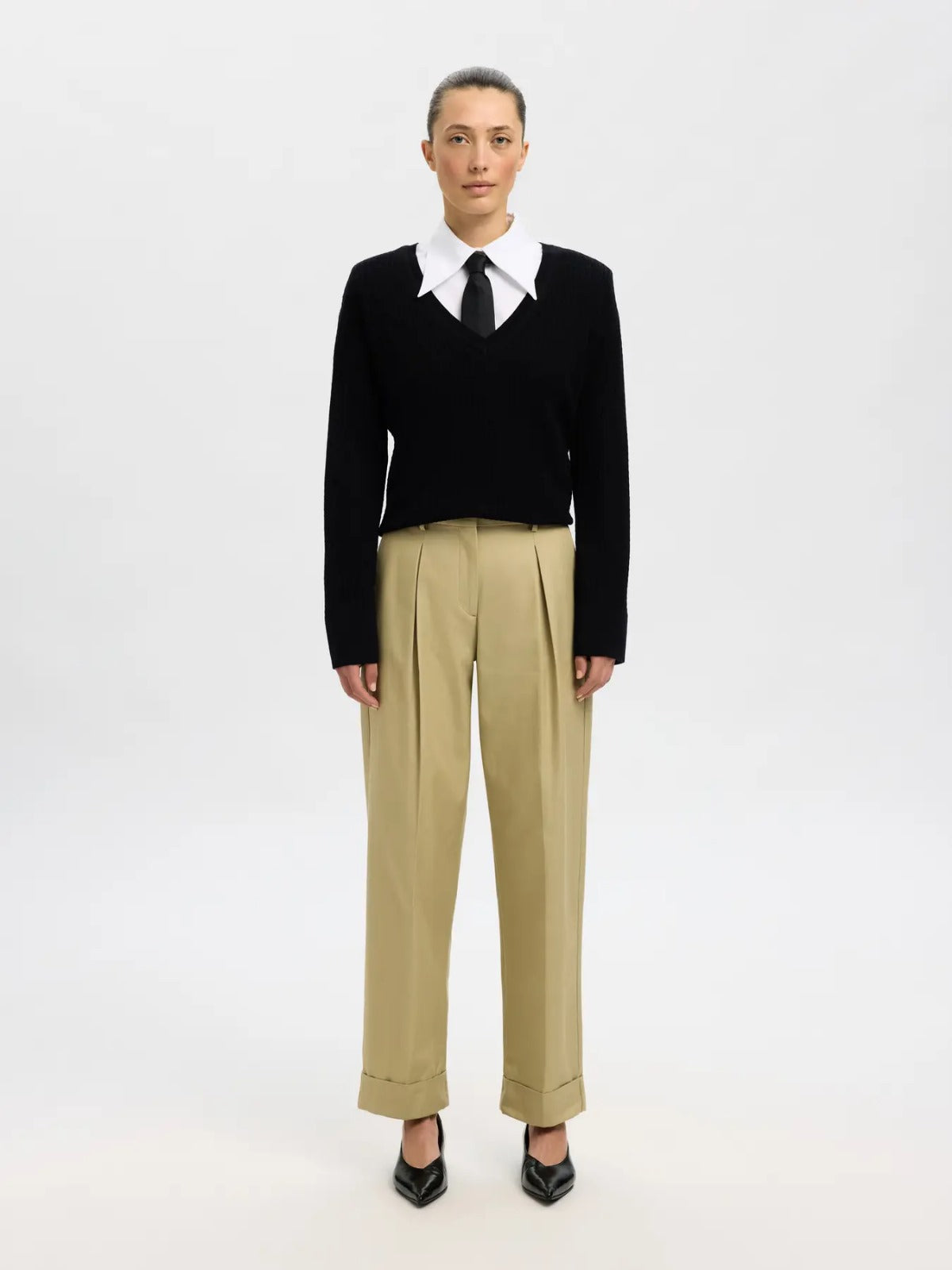 Pantalone a Vita Alta  Pinces