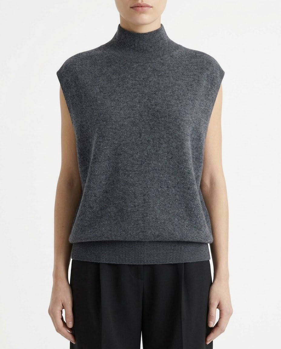 Gilet Maglia H2O Italia in Lana e Cashmere Beige, Grigio Scuro e Cammello