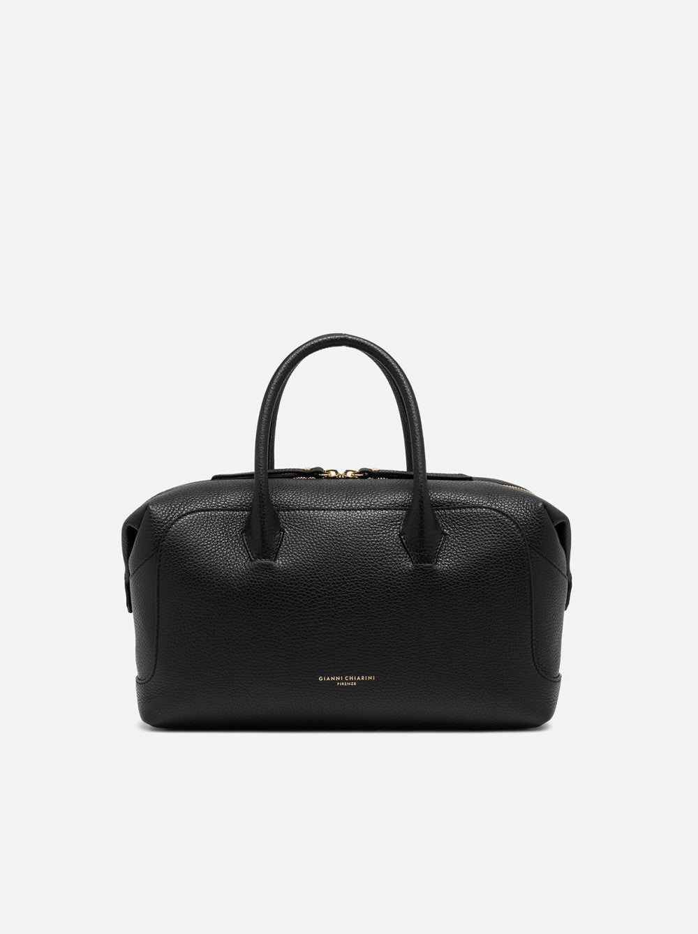 Borsa a Mano Gianni Chiarini Gemma Grande in Pelle Martellata Nera