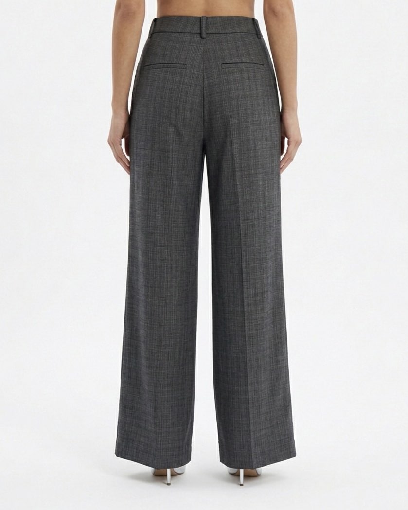 Pantalone Isabelle Blanche Antracite in Tessuto Fiammato con Paillettes