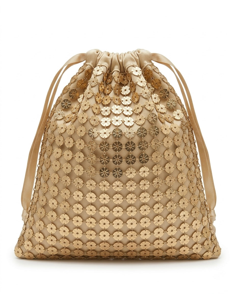 Pochette a sacchetto con paillettes