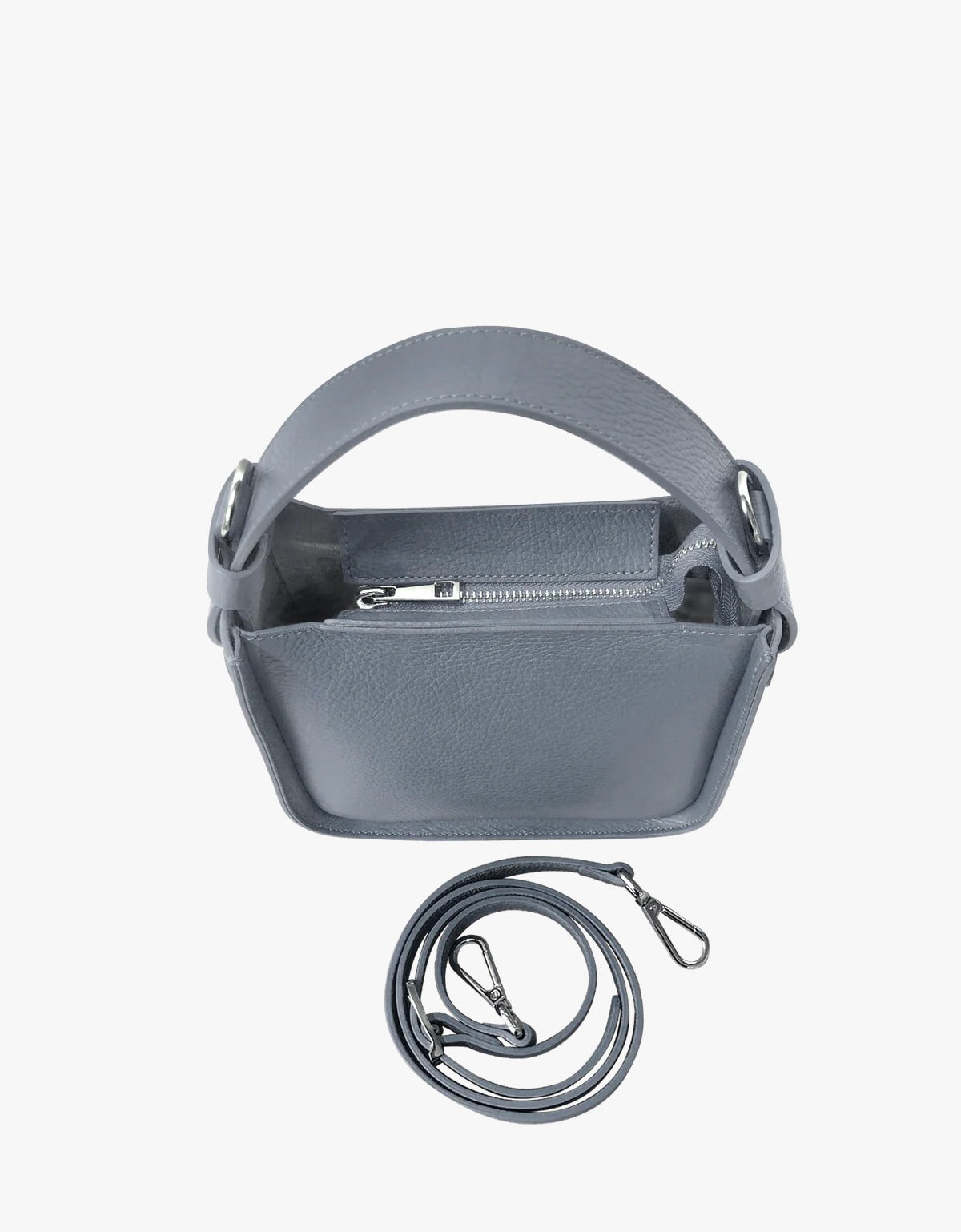 borsa a mano in pelle martellata con tracolla