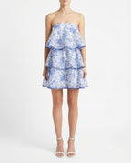 Abito corto a fascia stampa floreale