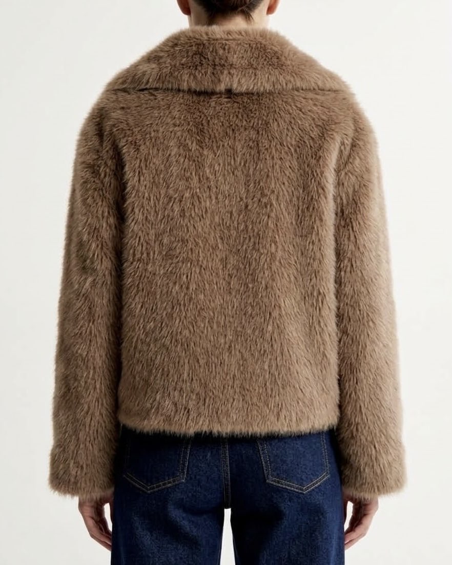 Pelliccia Corta H2O Italia Moro in Eco-Fur senza cappuccio
