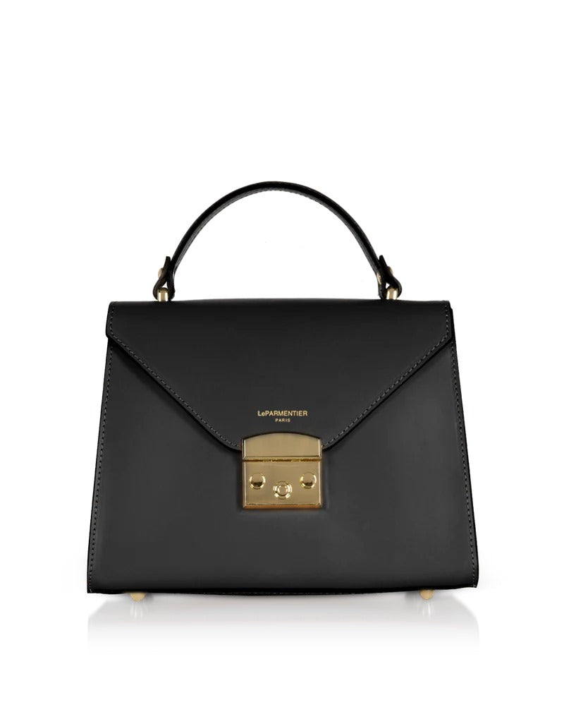 Borsa a Mano in Pelle con Chiusura Oro
