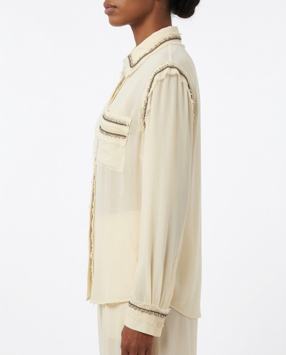 Camicia in viscosa con dettagli