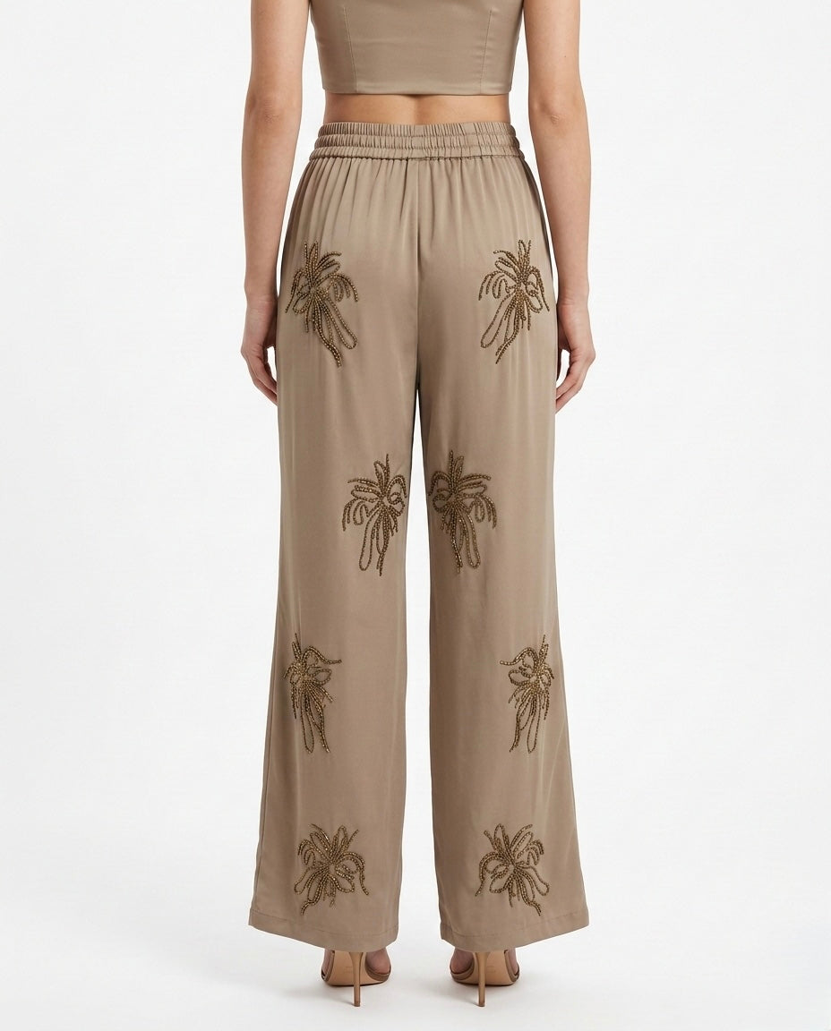 Pantalone fluido ricamato