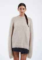 Maglione beige in mohair
