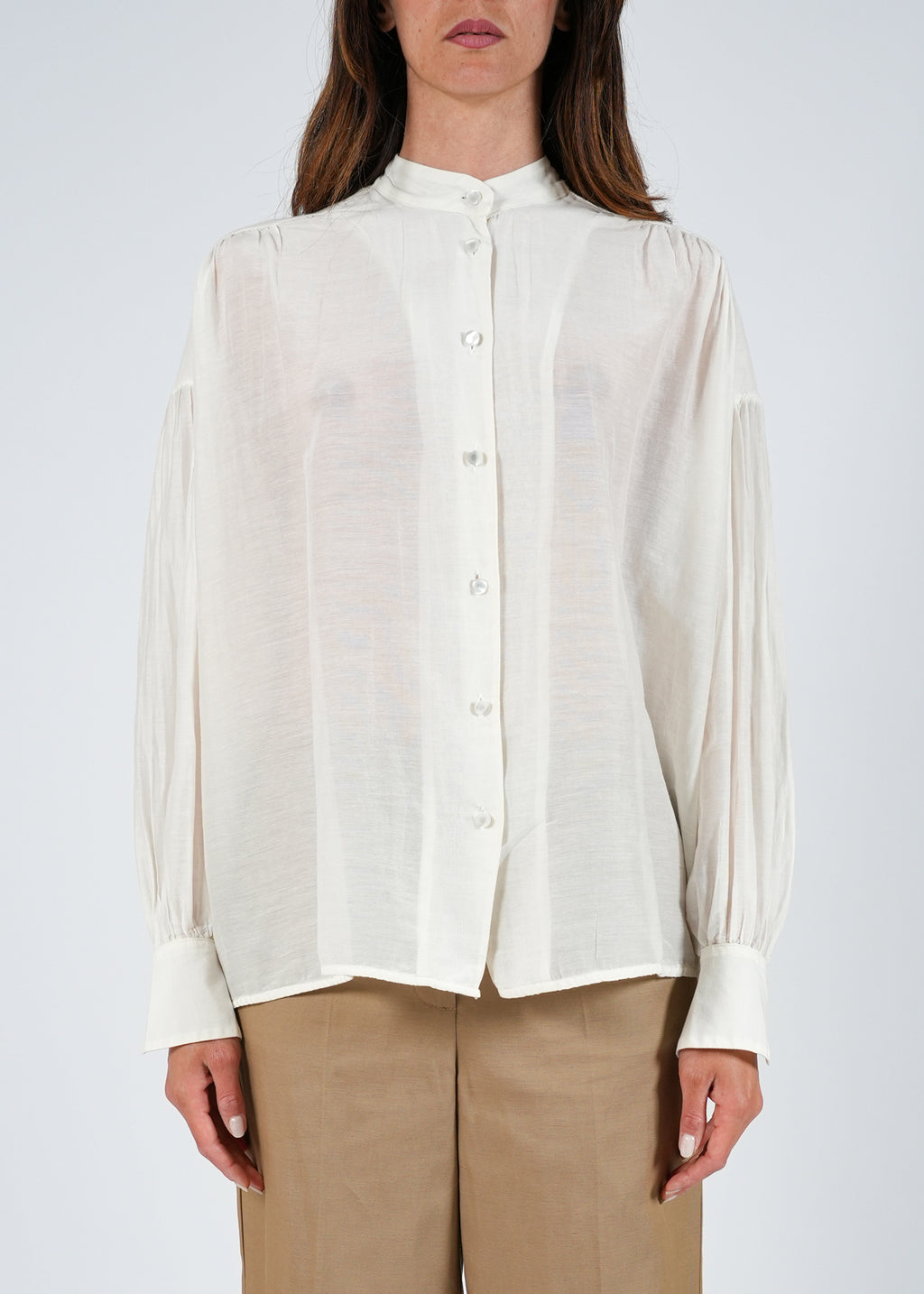 Camicia Bianca con Coulisse e Nappe