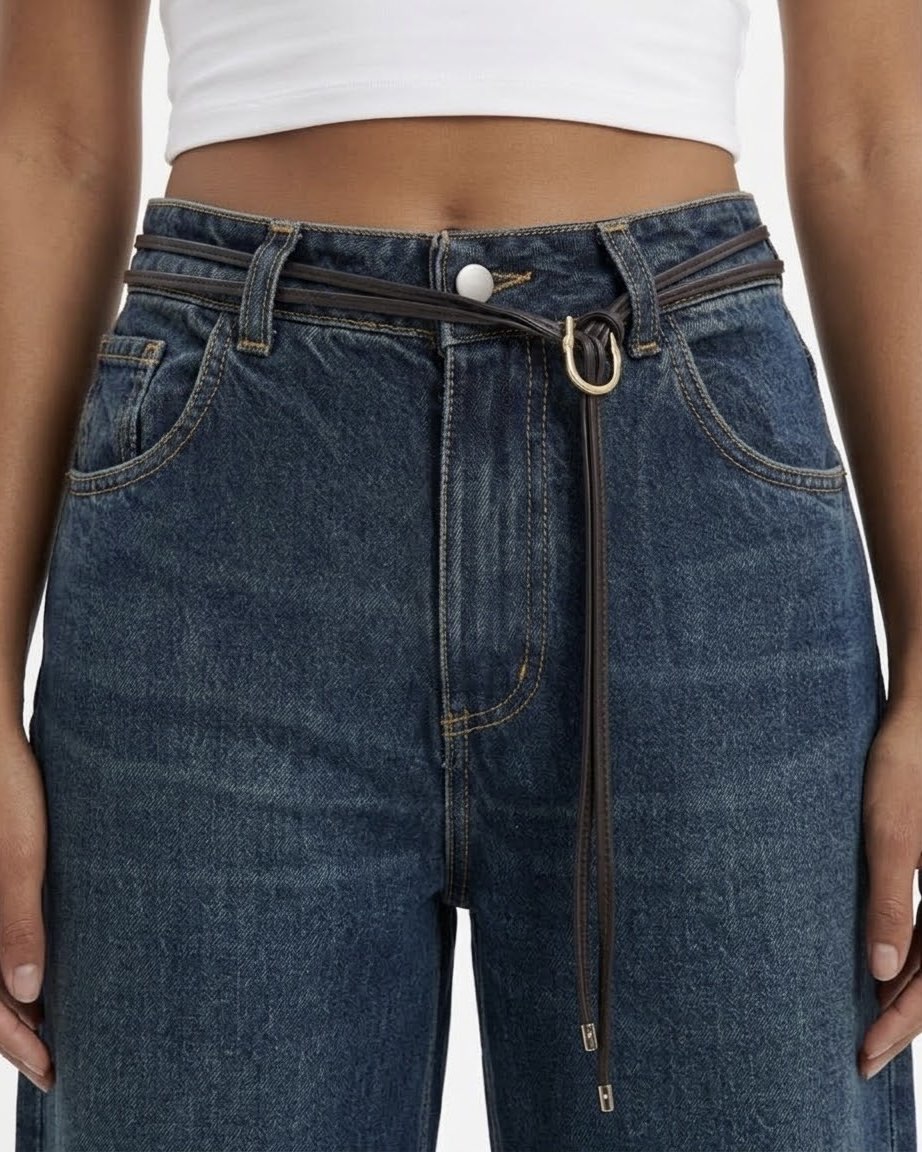 Jeans Wide Leg H2O Italia Blu Denim Scuro in 100% Cotone