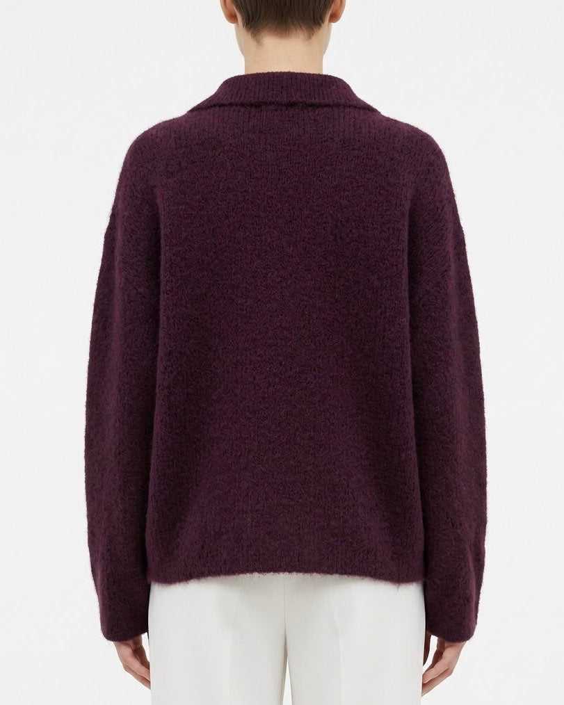 Maglia H2O Italia in Alpaca Amarone e Grigio con Scollo a V