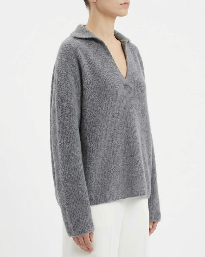 Maglia H2O Italia in Alpaca Amarone e Grigio con Scollo a V