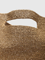 Borsa shopper in paglia intrecciata