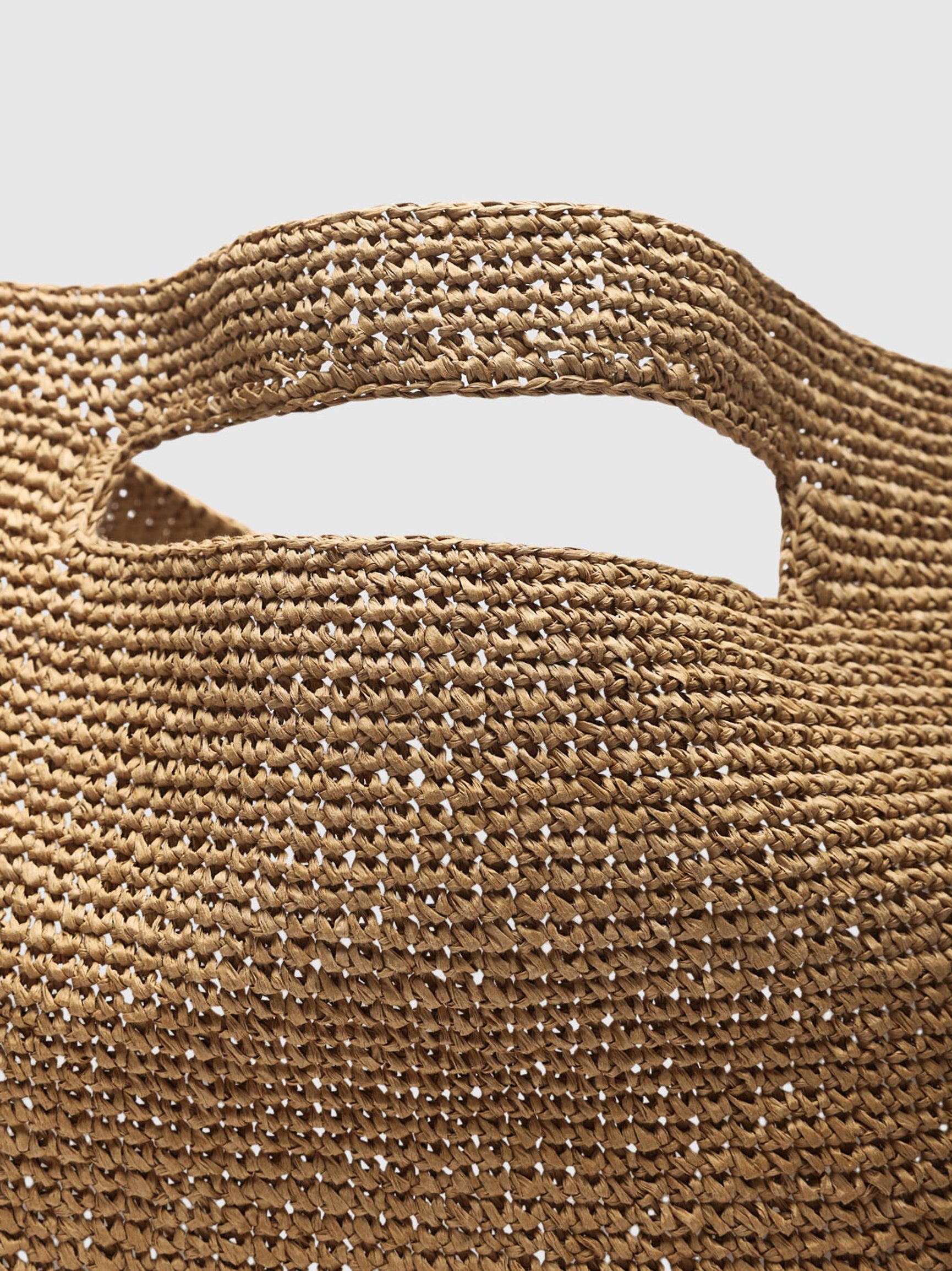 Borsa shopper in paglia intrecciata