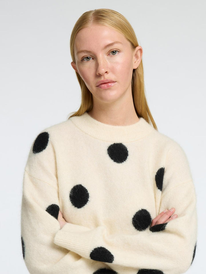 Maglione Avorio a Pois Neri