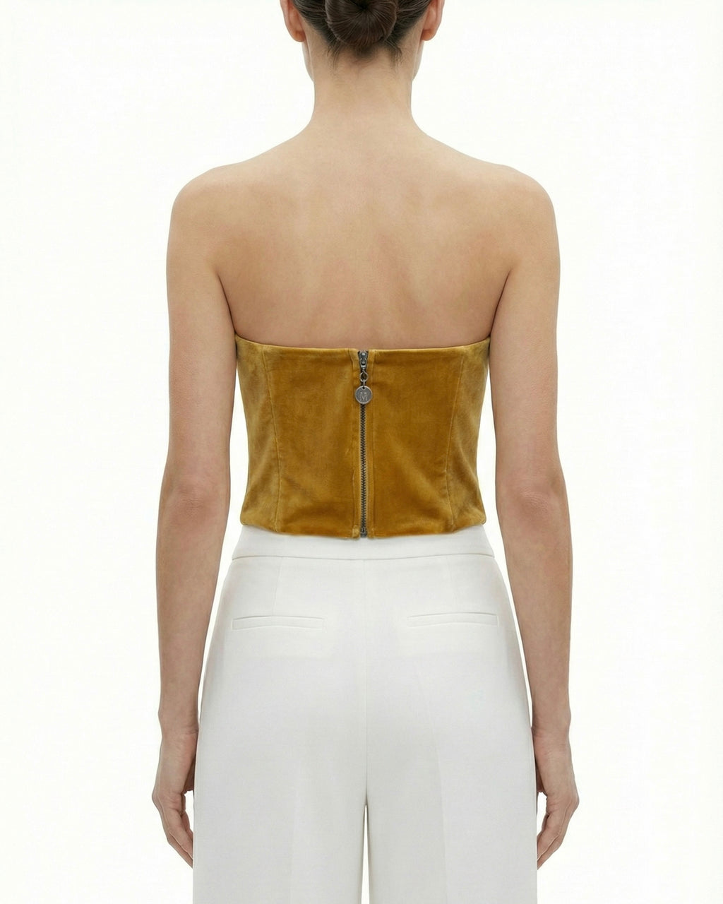 TOP BUSTIER IN VELLUTO CON STRASS