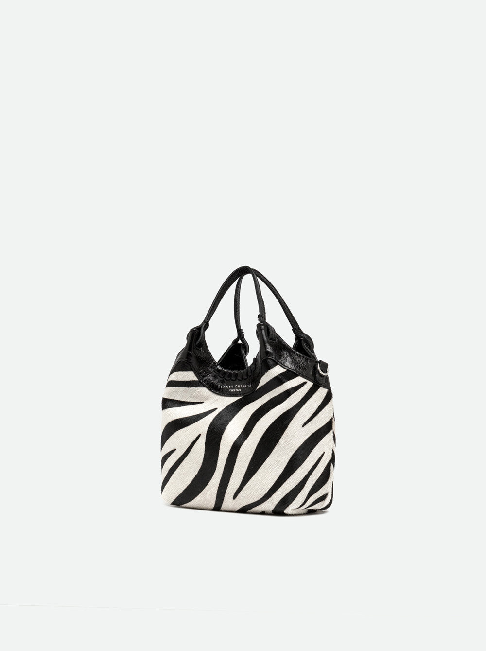 Borsa a Mano Dua Gianni Chiarini in Pelle Effetto Cavallino Zebrata  Piccola