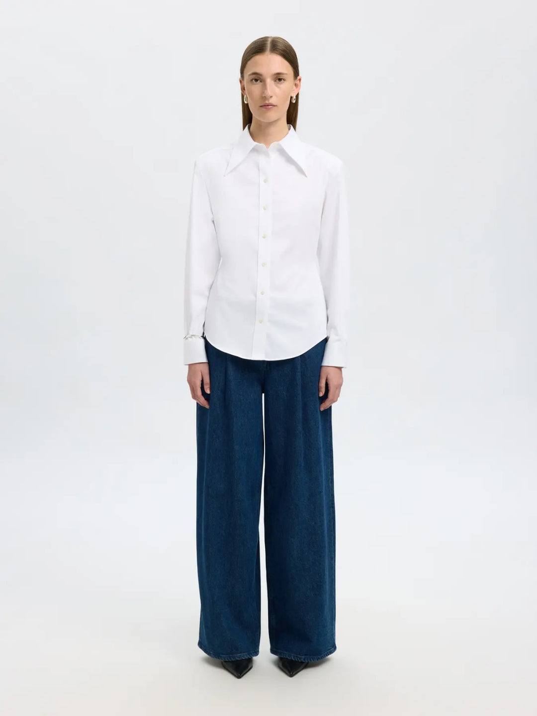 Camicia bianca con colletto maxi