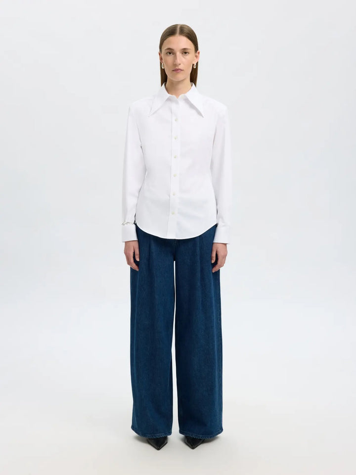 Camicia bianca con colletto maxi