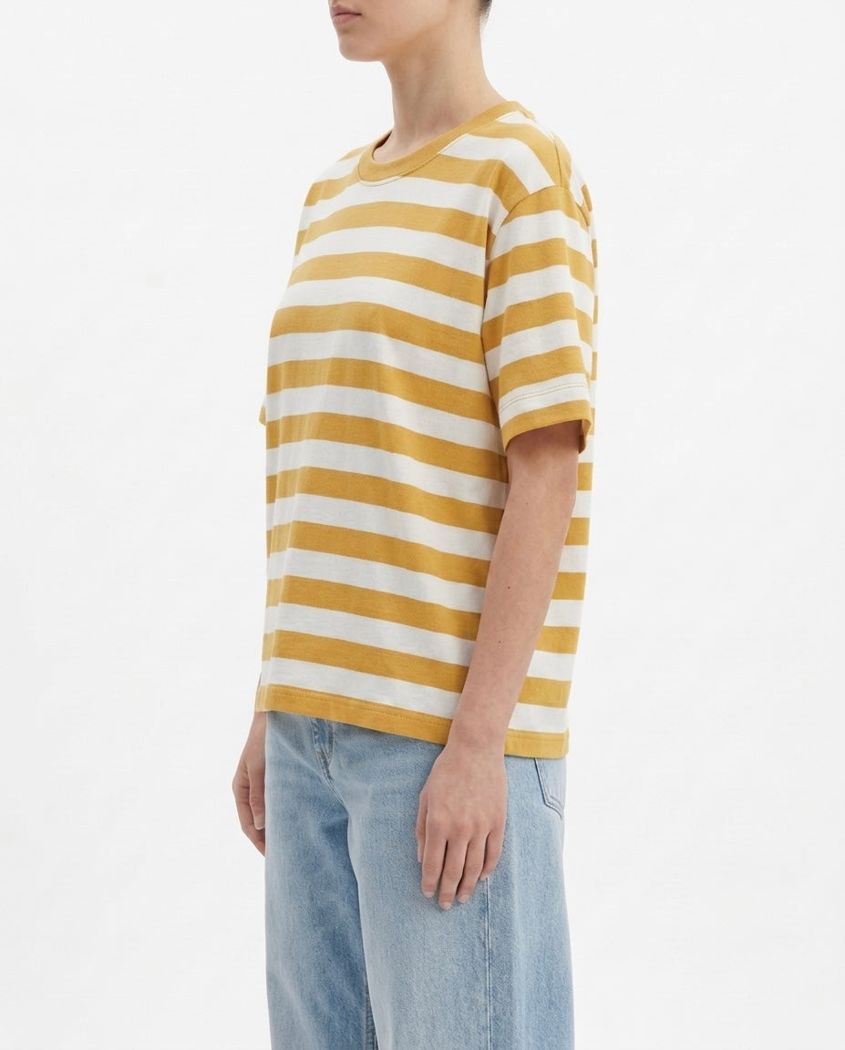 T-shirt a righe bordeaux e bianche