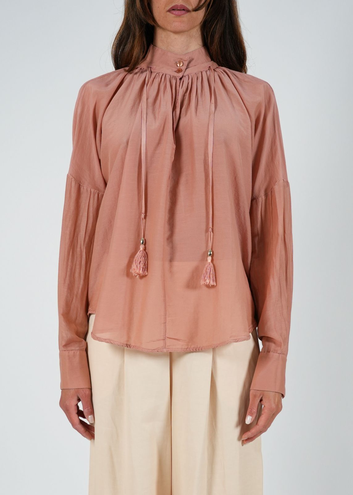 Camicia con Collo alla Coreana