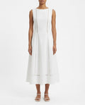Abito midi bianco in cotone