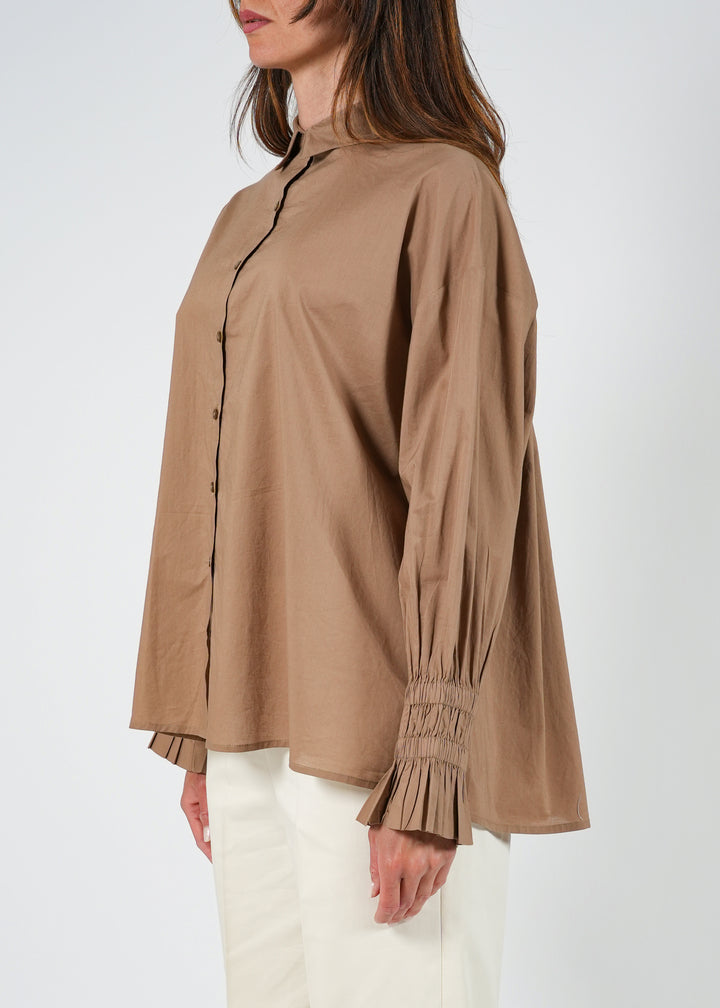Camicia oversize con polsini arricciati