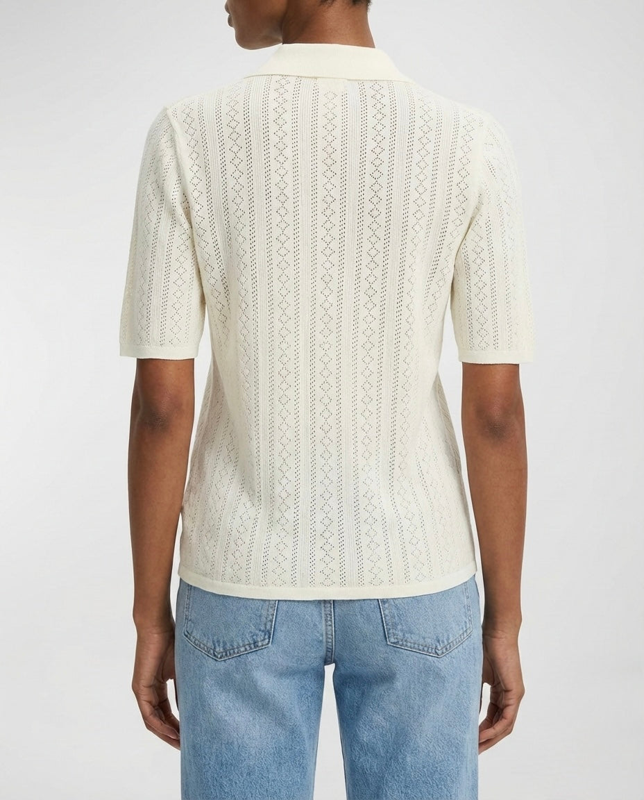 Polo in maglia traforata