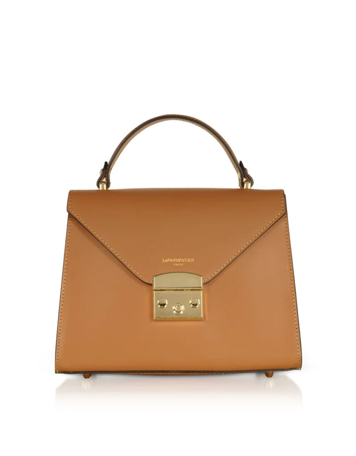 Borsa a Mano in Pelle con Chiusura Oro
