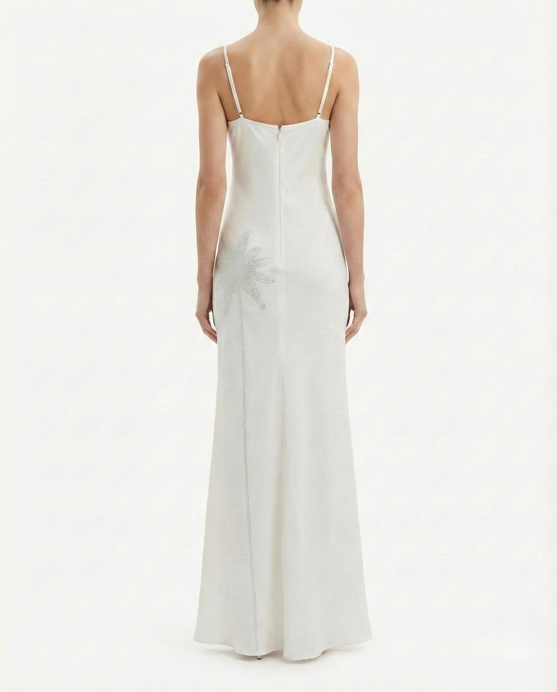 Abito Lungo con Dettagli di Strass