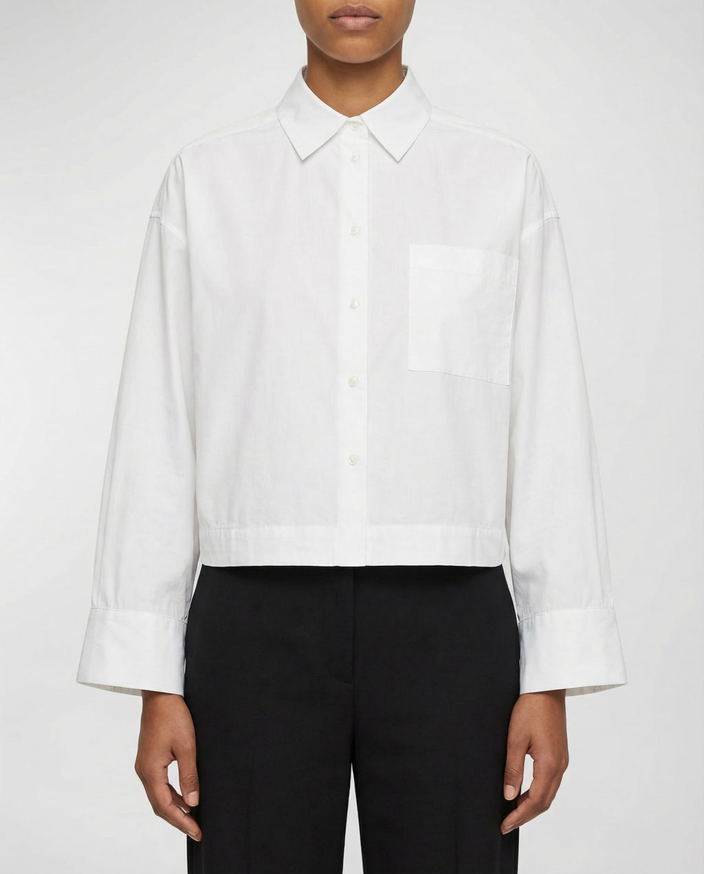 Camicia cropped in cotone