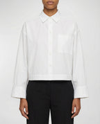Camicia cropped in cotone