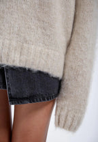 Maglione beige in mohair